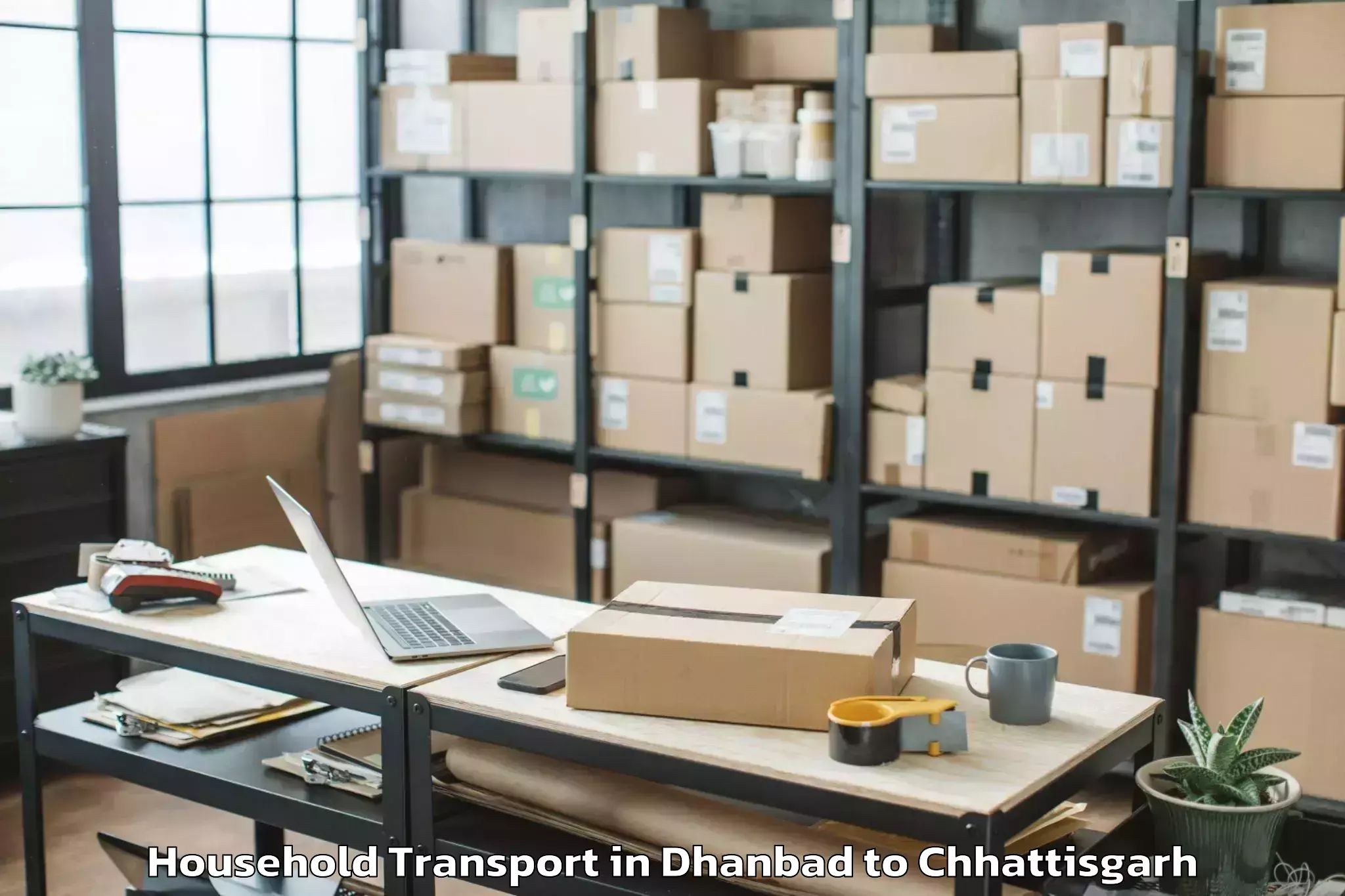 Get Dhanbad to Kasdol Household Transport